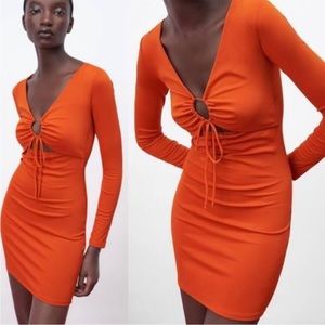 ZARA Cut Out Long Sleeve Dress